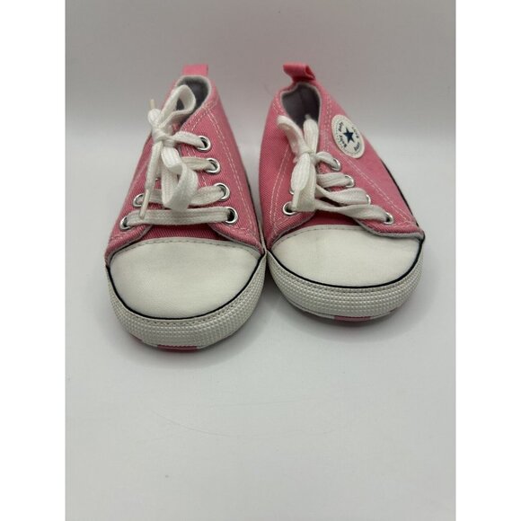 Infant Classic Canvas Baby Girl Crib Shoes Soft Sole Size 3 Shower Gift 12 Month - Picture 5 of 9